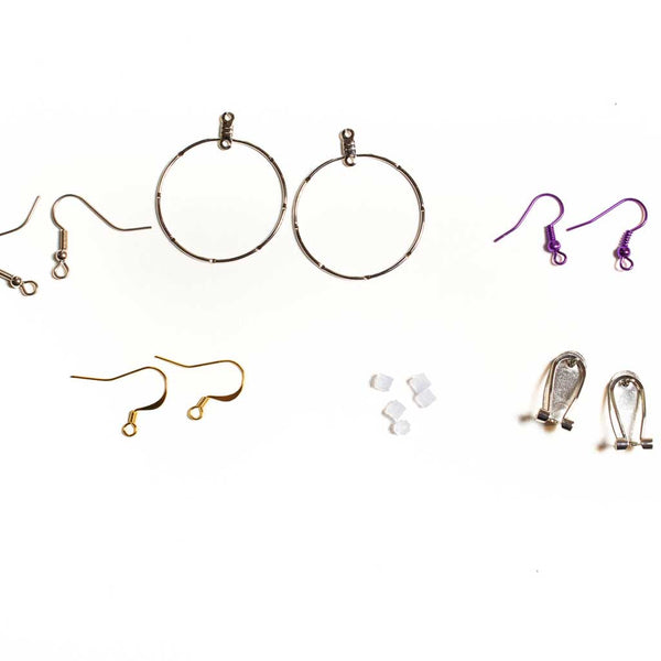 Surgical Steel Earring Hooks w/ Backing - Beaded Dreams