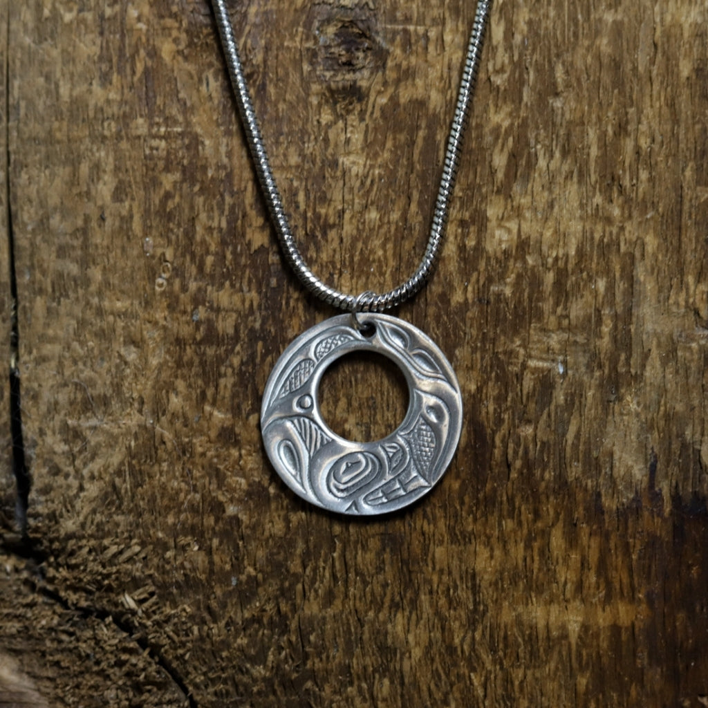 'Orca' Pewter Pendant Neckace by Alex Helin