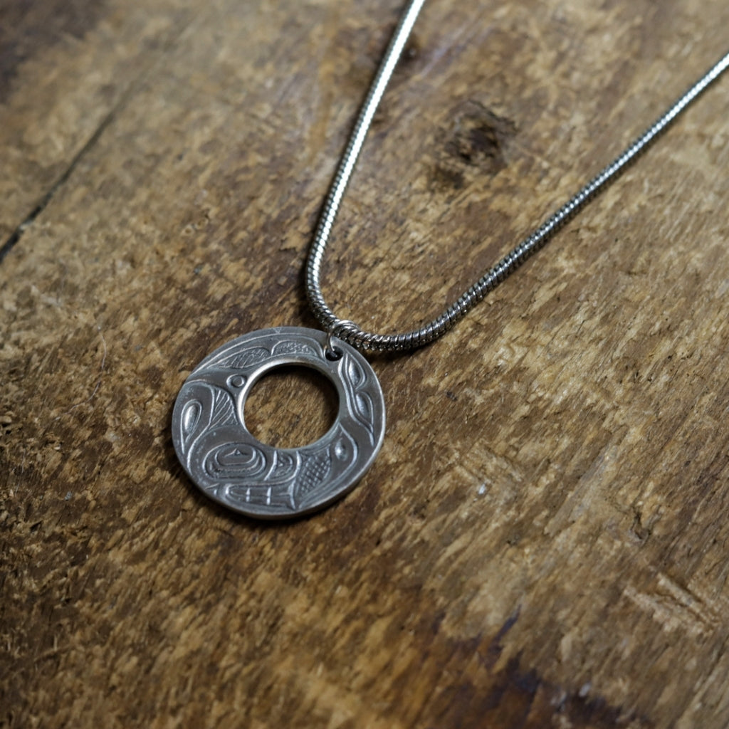 'Orca' Pewter Pendant Neckace by Alex Helin