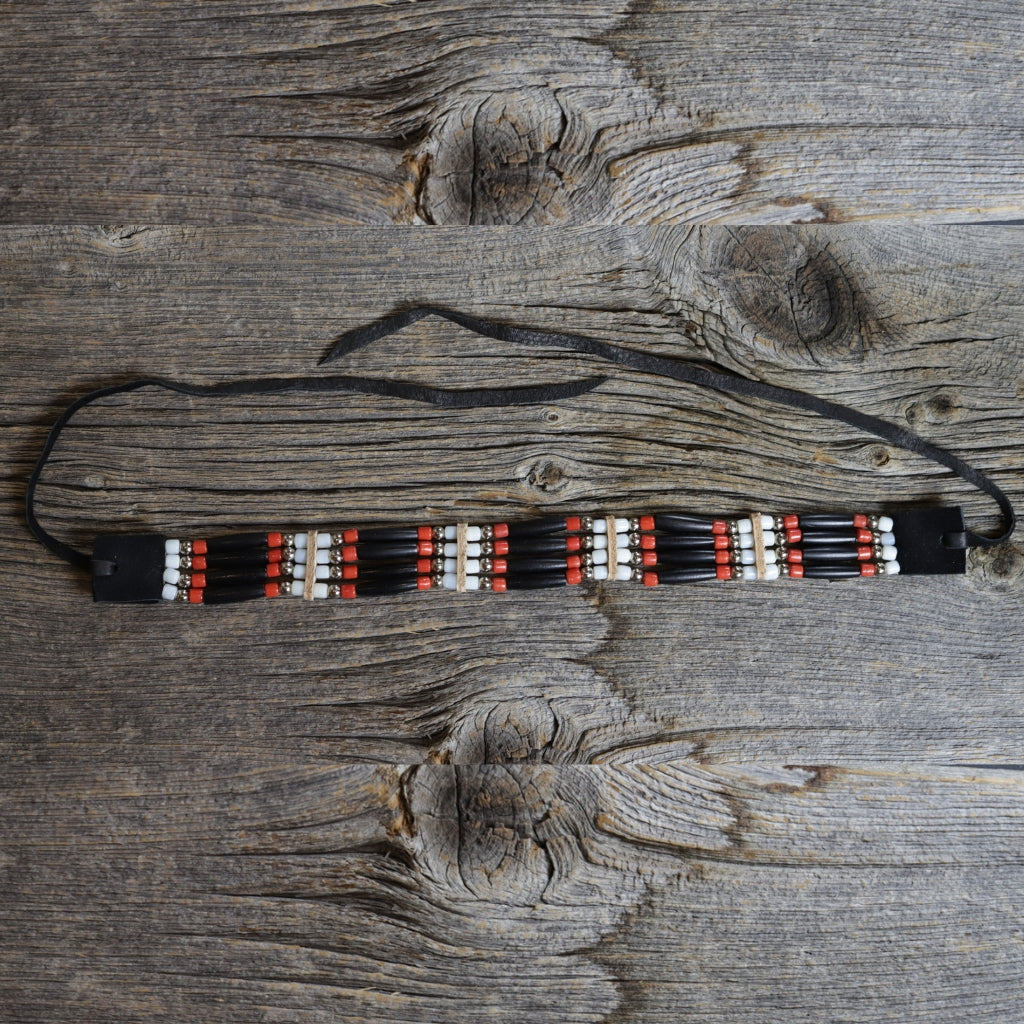 4 Row Choker - Black, White & Red