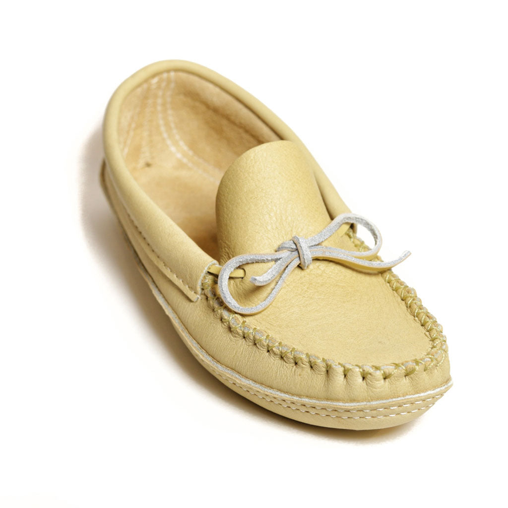 Men's Cream Moose Hide Moccasins - Beaded Dreams