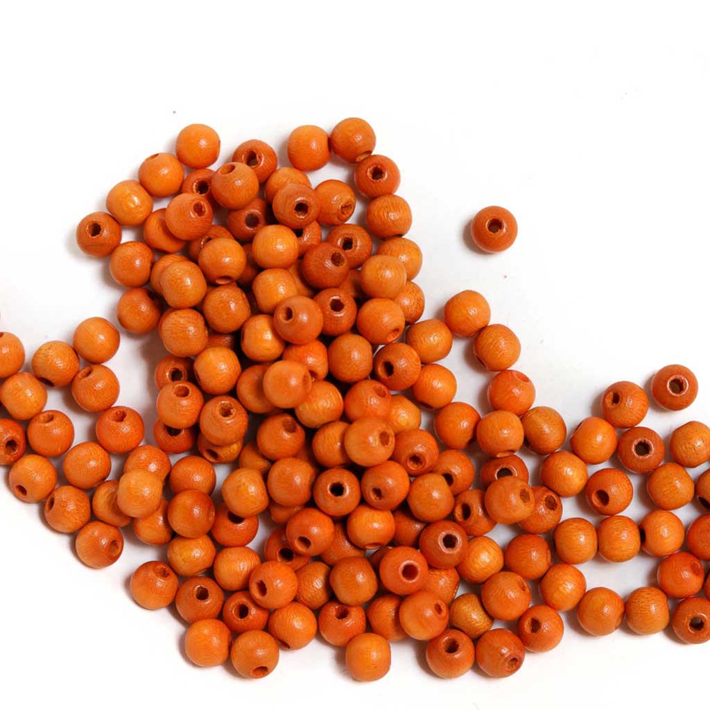 6mm Red Round Wooden Beads - The Bead Shop Nottingham Ltd