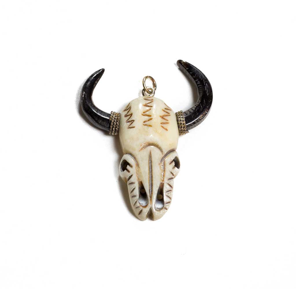 Stainless steel bull skull necklace with chain | Earth Symbols