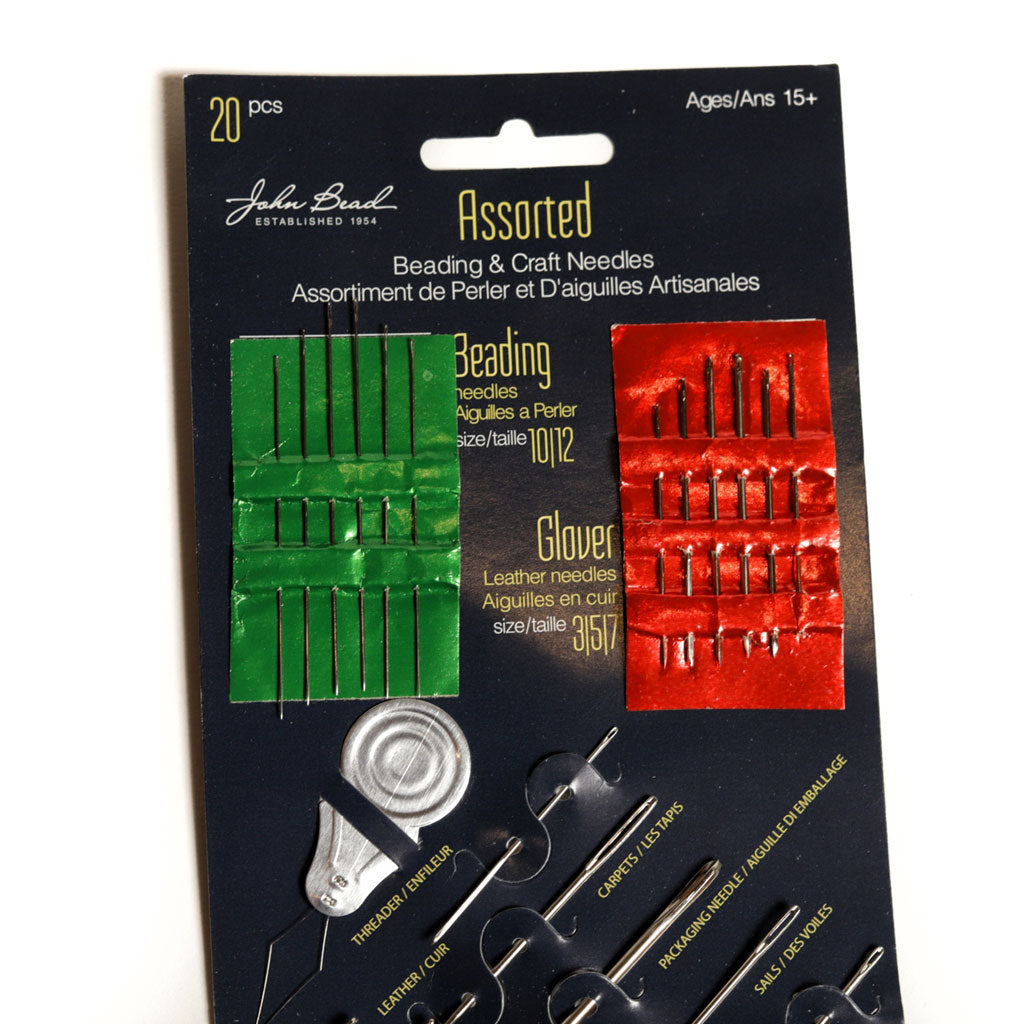 John Bead Beading Needles - Gold Eye Size 10 Needles, Set of 7